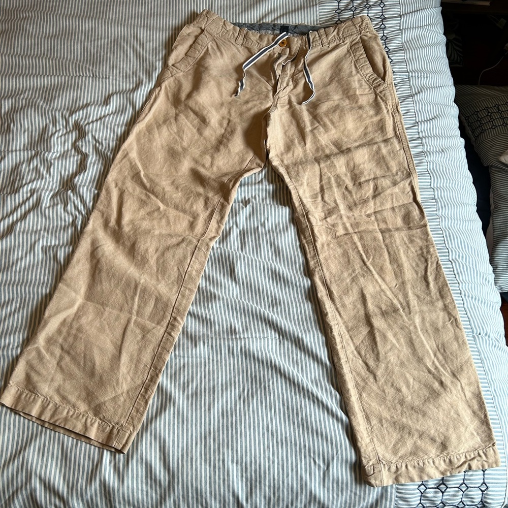 Banana Republic Men's Tan Linen/Cotton blend Pants